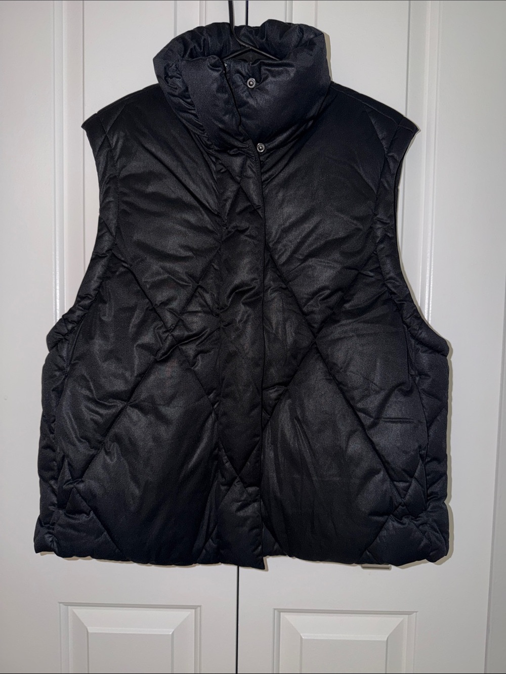 STYLUS Black Quilted Puffer Vest with High Collar
